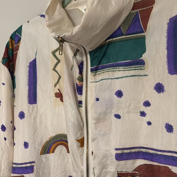 Vintage 100% silk windbreaker Feel Free by G. C. Size medium - Picture 4 of 6